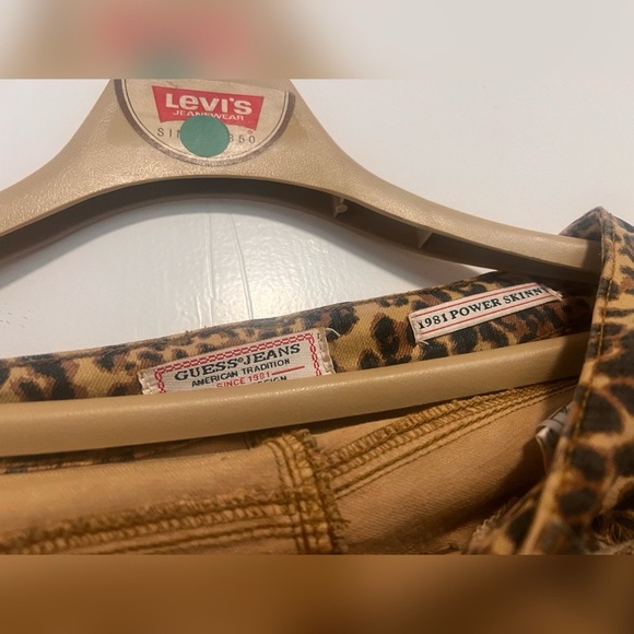 Vintage GUESS 1981 Power Skinny Leopard Animal Print Denim Jeans Size 27 RARE - Picture 5 of 6